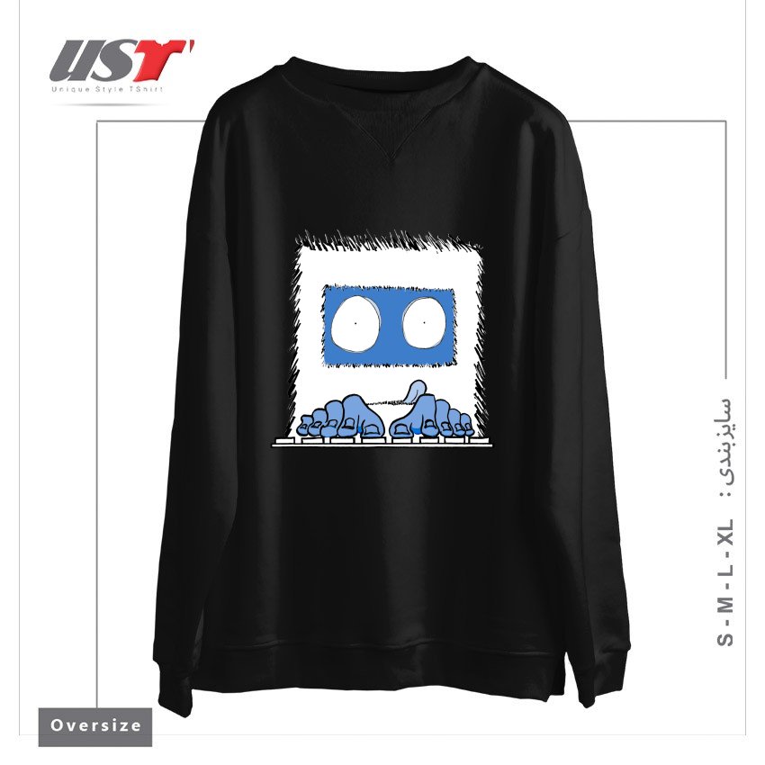 طرح CODE SQUATCH سوییشرت اورسایزرنگ مشکی