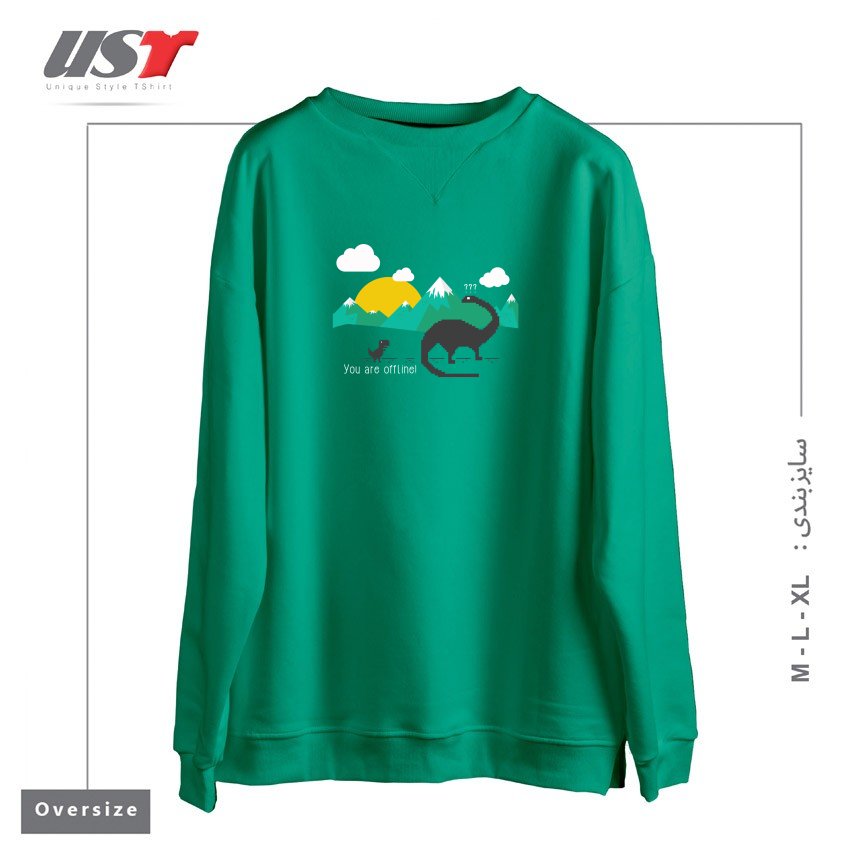 طرح C-REX سوییشرت اورسایزرنگ سبز سدری