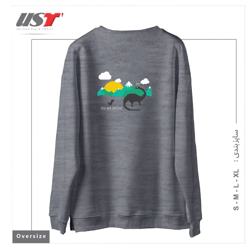 طرح C-REX سوییشرت اورسایزرنگ طوسی ملانژ