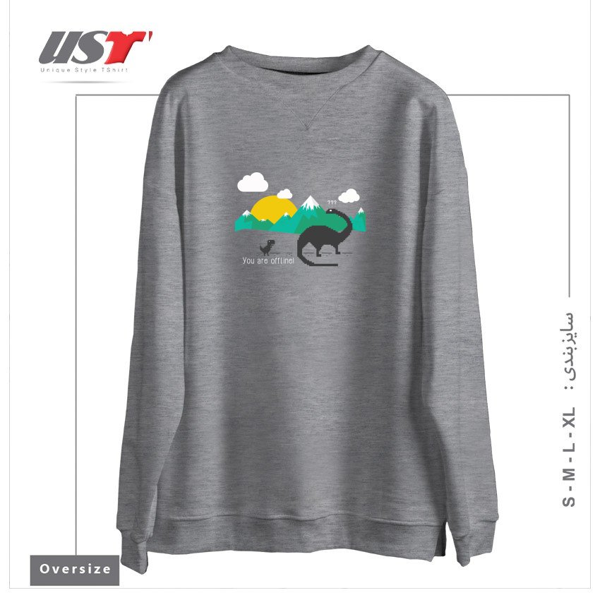 طرح C-REX سوییشرت اورسایزرنگ طوسی ملانژ