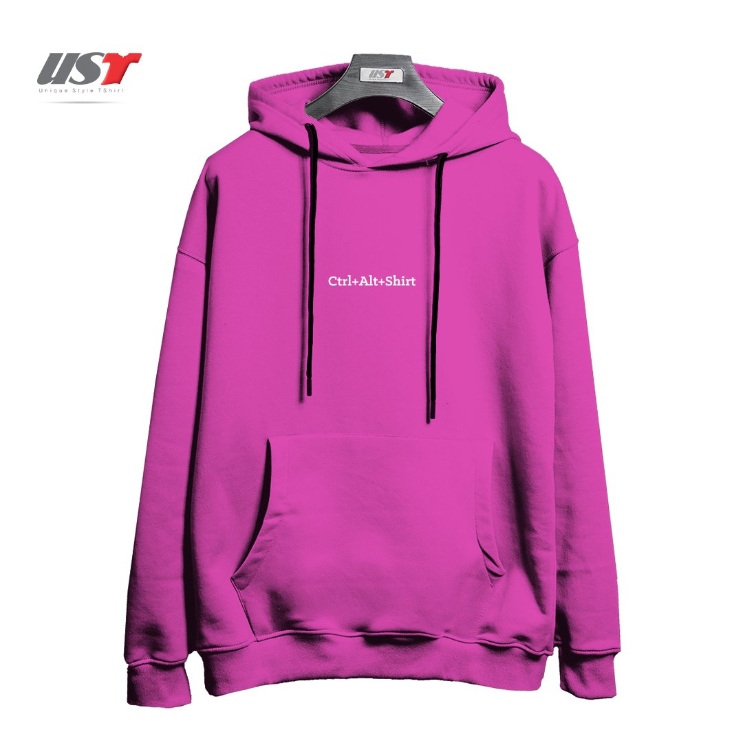 طرح CTRL+ALT+SHIRT [LINE] هودی اورسایزرنگ صورتی