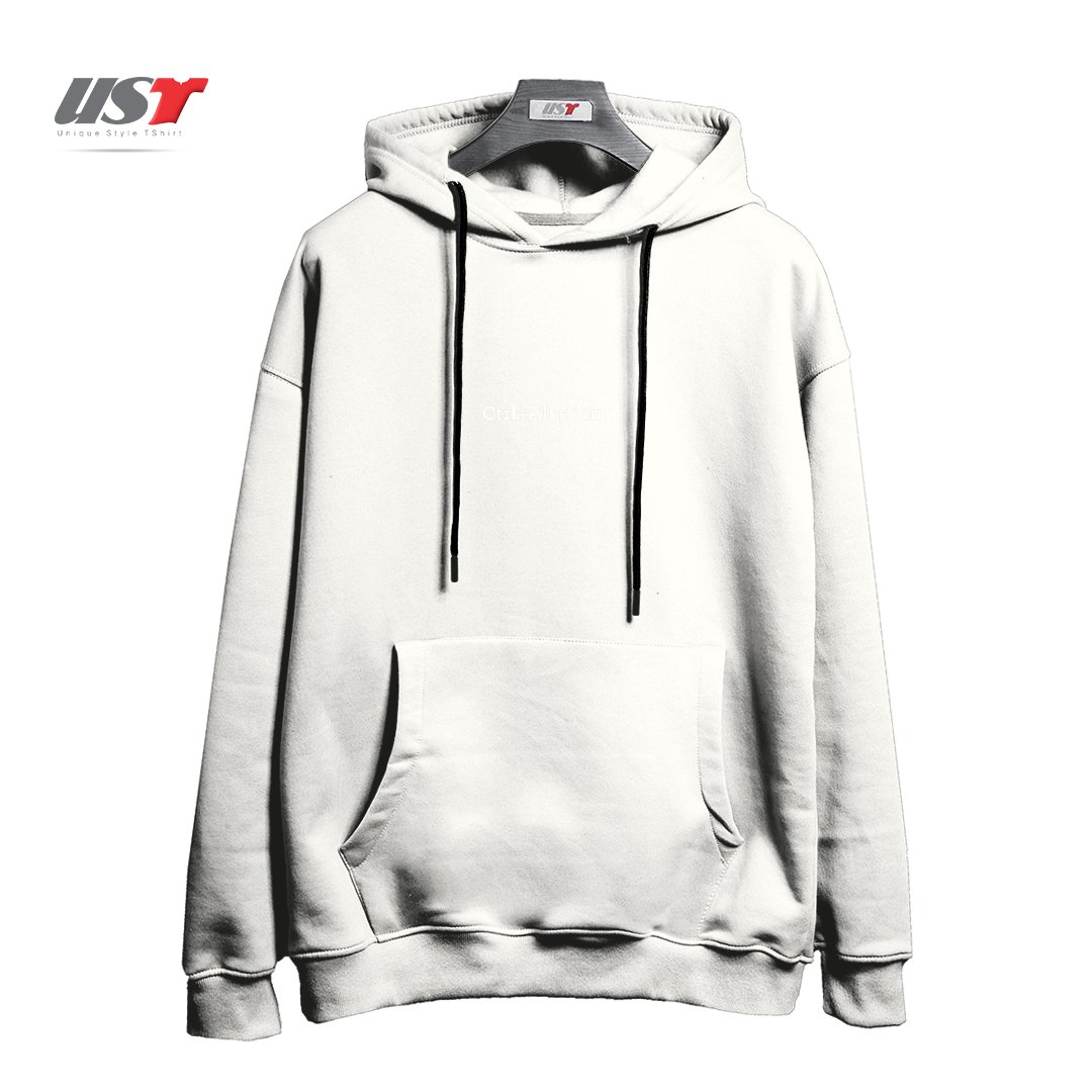 طرح CTRL+ALT+SHIRT [LINE] هودی اورسایزرنگ سفید
