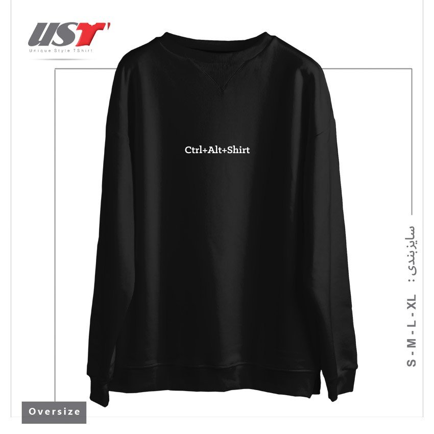 طرح CTRL+ALT+SHIRT [LINE] سوییشرت اورسایزرنگ مشکی