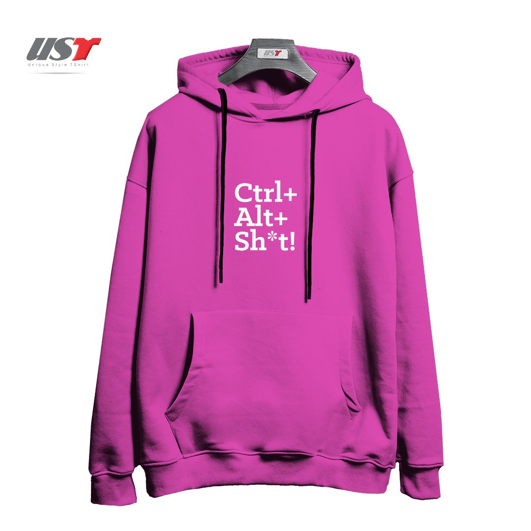طرح CTRL+ALT+SHT! هودی اورسایزرنگ صورتی