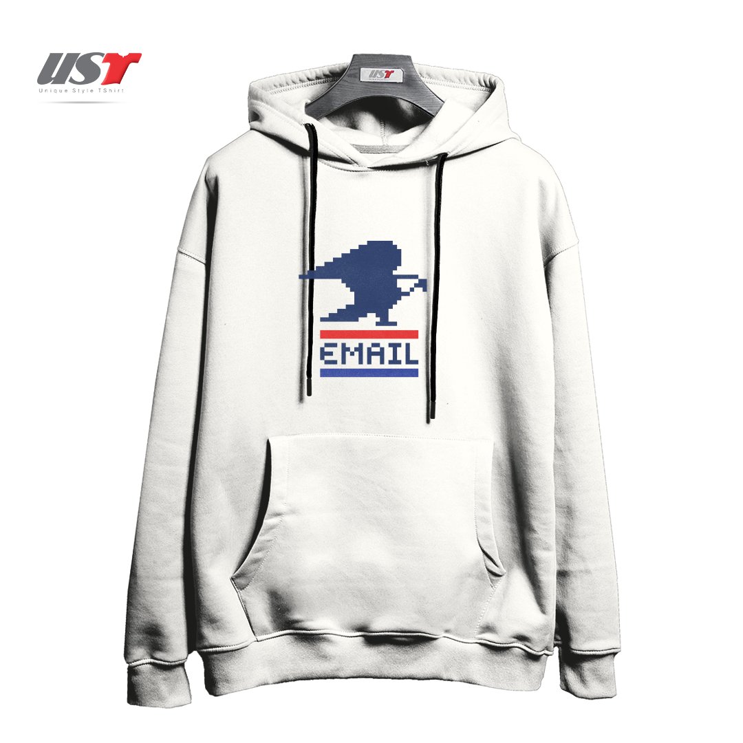 طرح EMAIL هودی اورسایزرنگ سفید