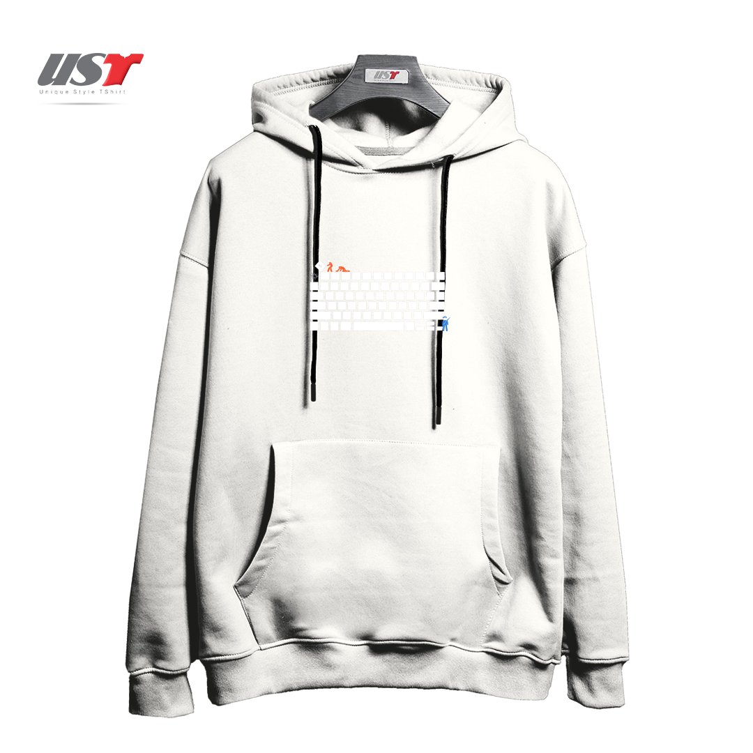 طرح ESCAPE هودی اورسایزرنگ سفید