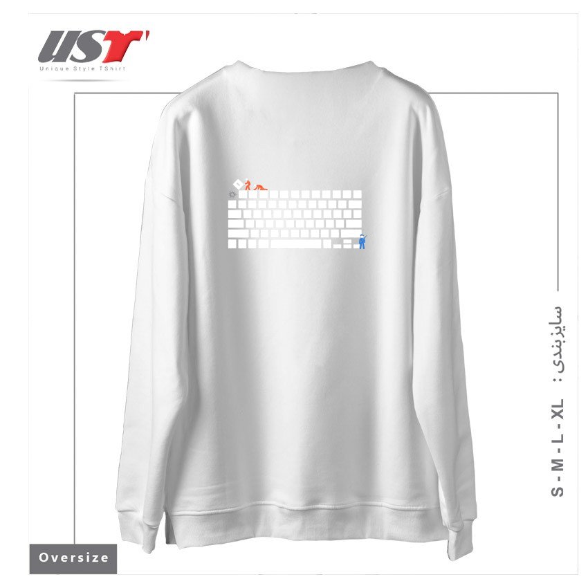 طرح ESCAPE سوییشرت اورسایزرنگ سفید