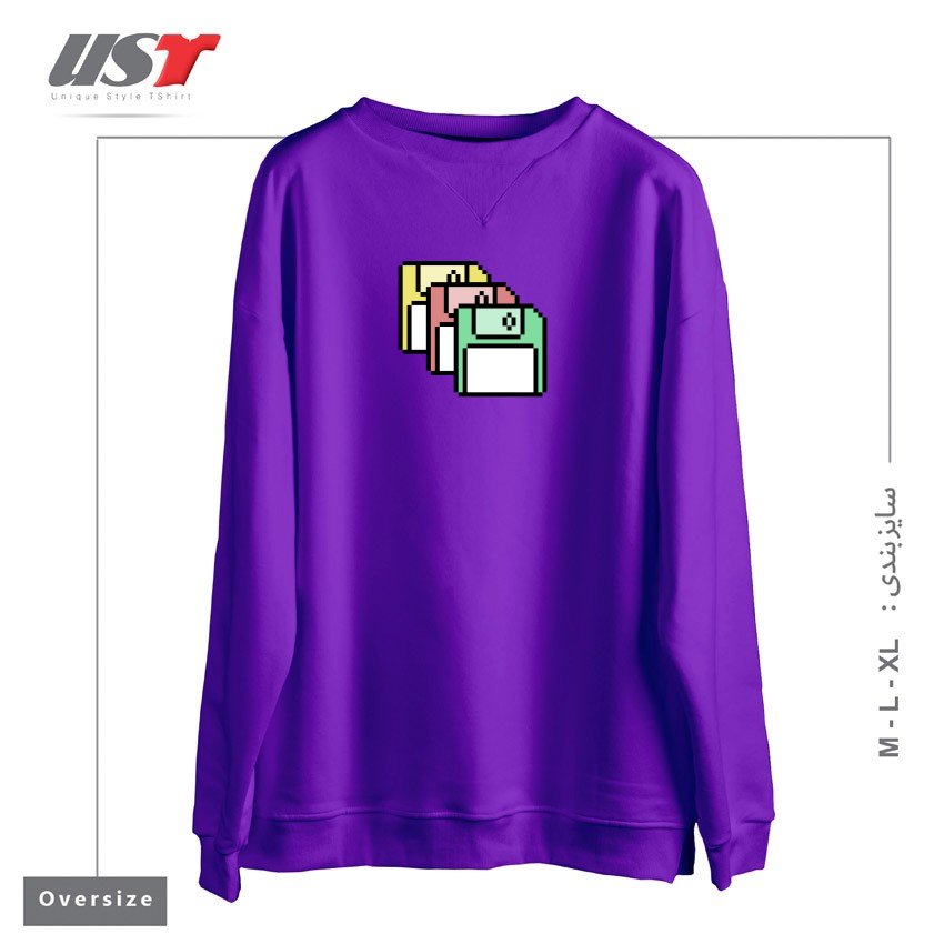 سوییشرت اورسایز طرح FLOPPY DISKS - PIXEL ART