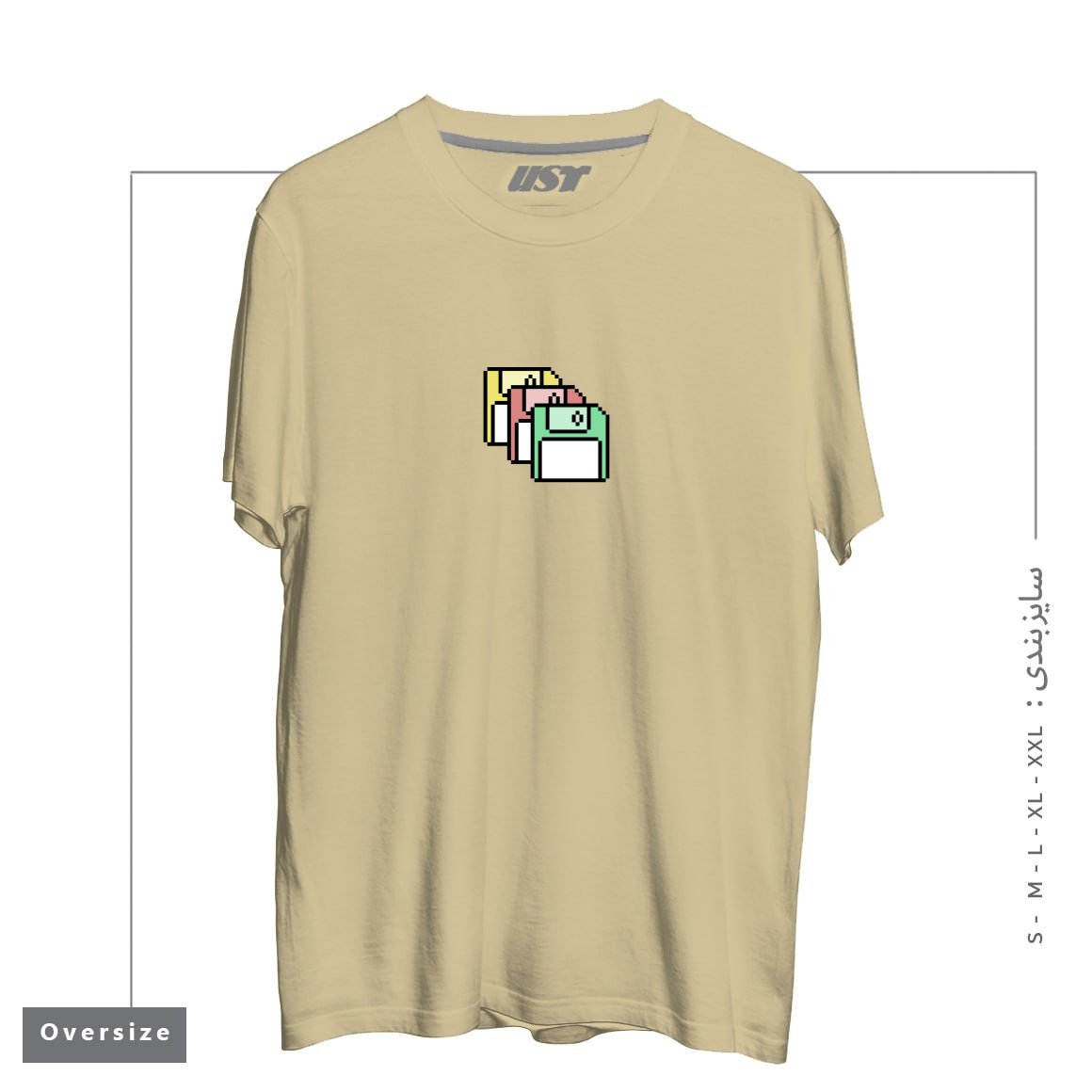 تیشرت اورسایز طرح FLOPPY DISKS - PIXEL ART