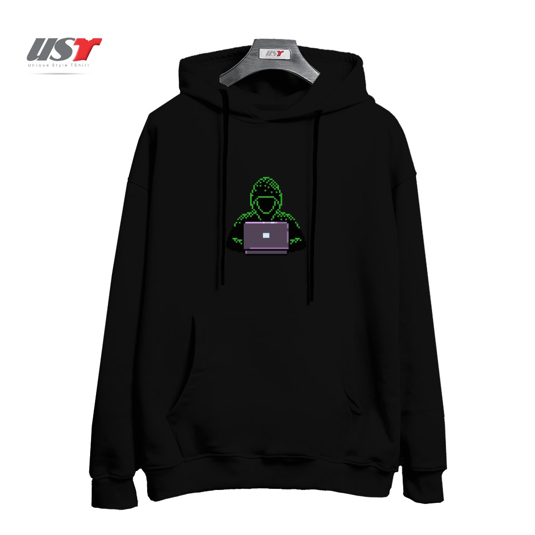هودی اورسایز طرح HACKER PIXEL ART T-SHIRT