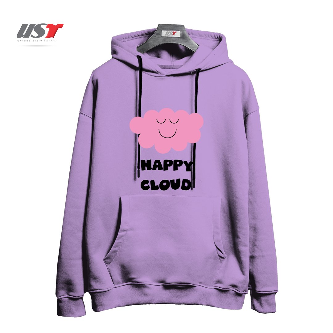طرح HAPPY CLOUD (PINK) هودی اورسایزرنگ یاسی