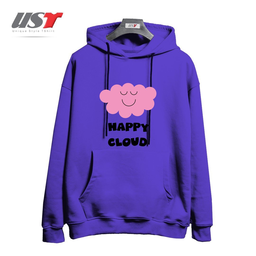 هودی اورسایز طرح HAPPY CLOUD (PINK)