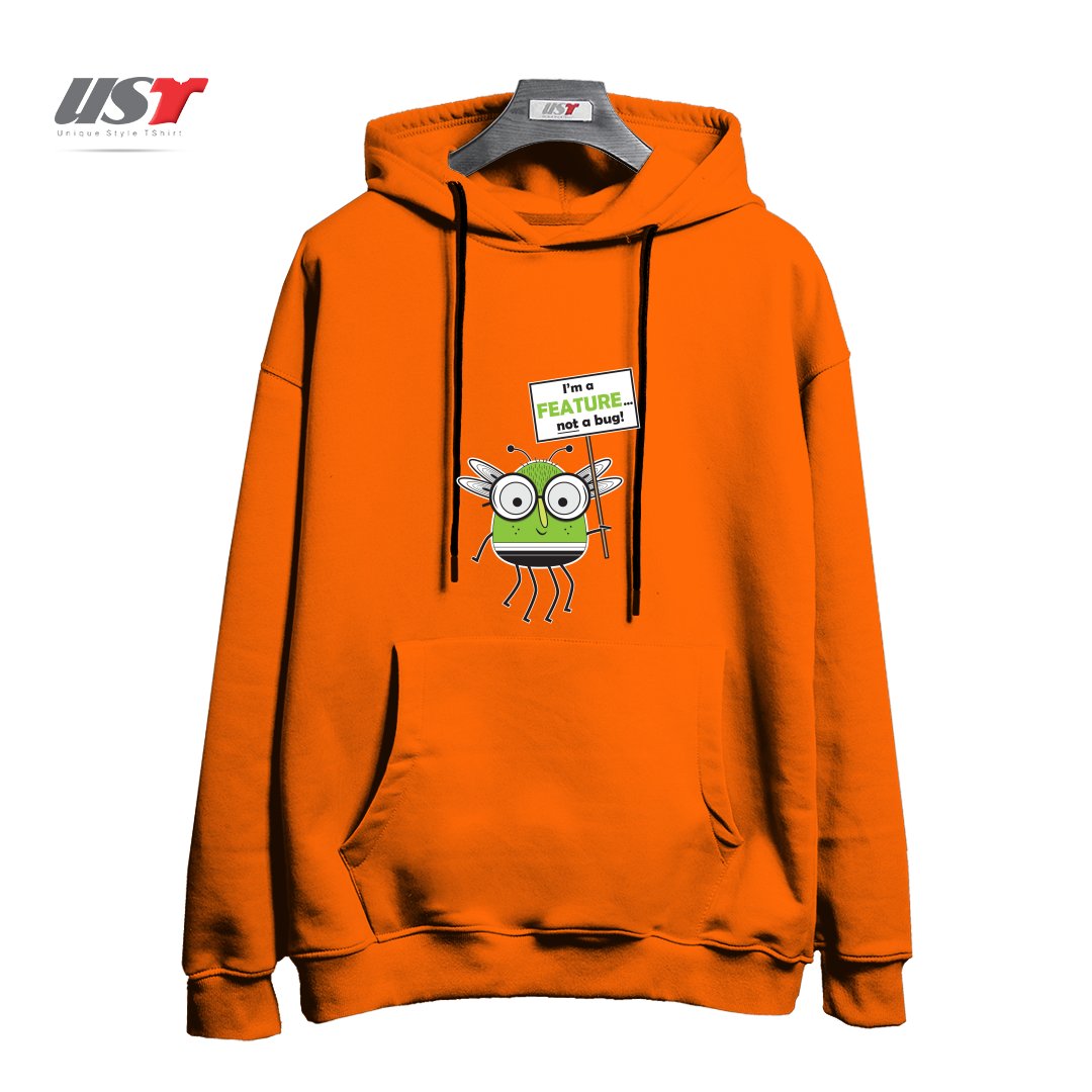 طرح I'M NOT A BUG هودی اورسایزرنگ نارنجی