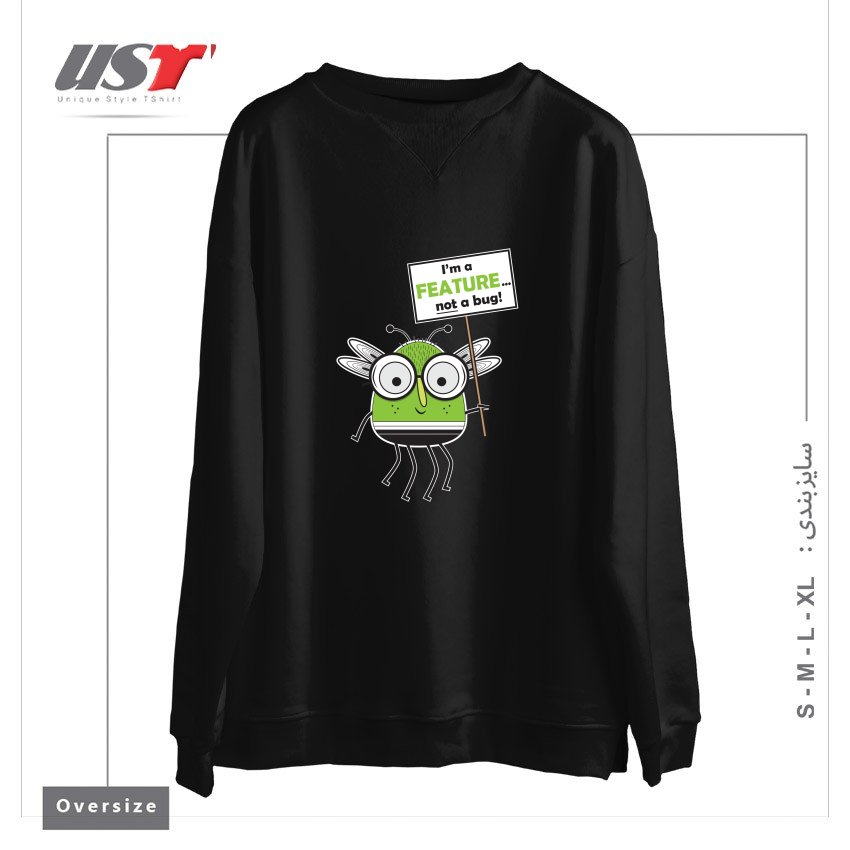 سوییشرت اورسایز طرح I'M NOT A BUG