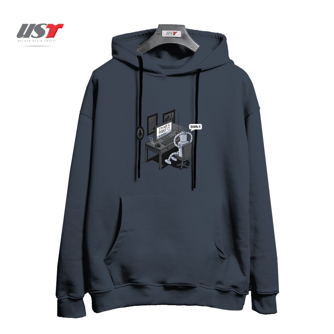 طرح I'M NOT A ROBOT هودی اورسایزرنگ دودی