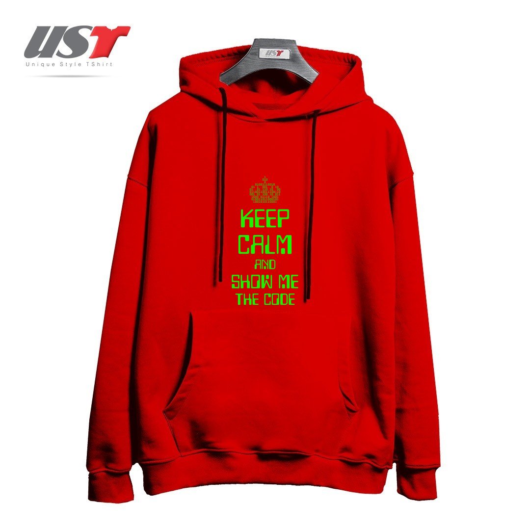 هودی اورسایز طرح KEEP CALM AND SHOW ME THE CODE - ENGINEER