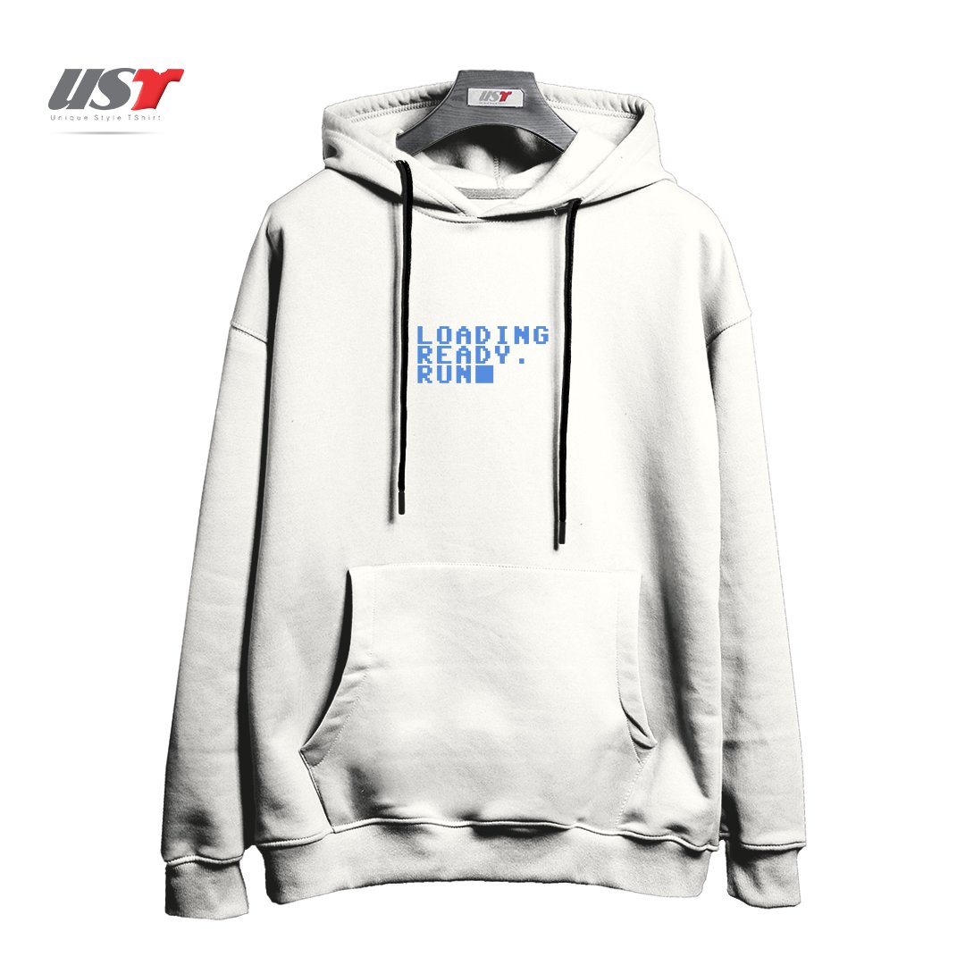 طرح LOADING هودی اورسایزرنگ سفید