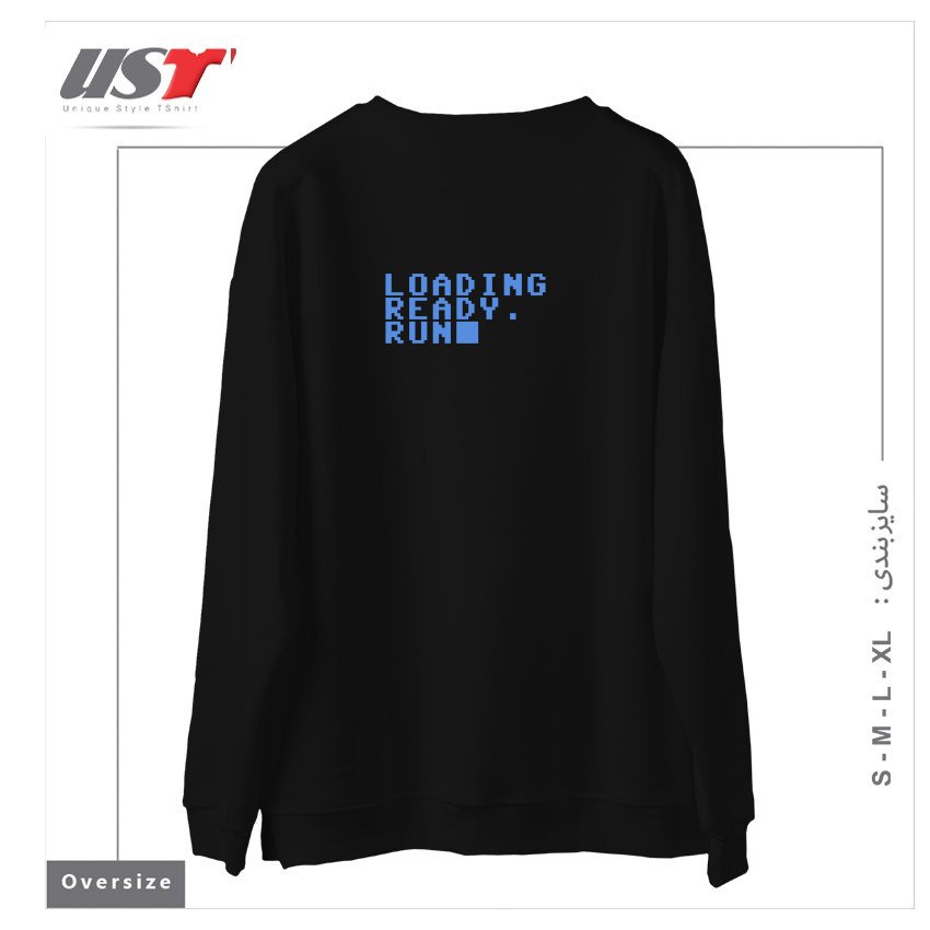 طرح LOADING سوییشرت اورسایزرنگ مشکی