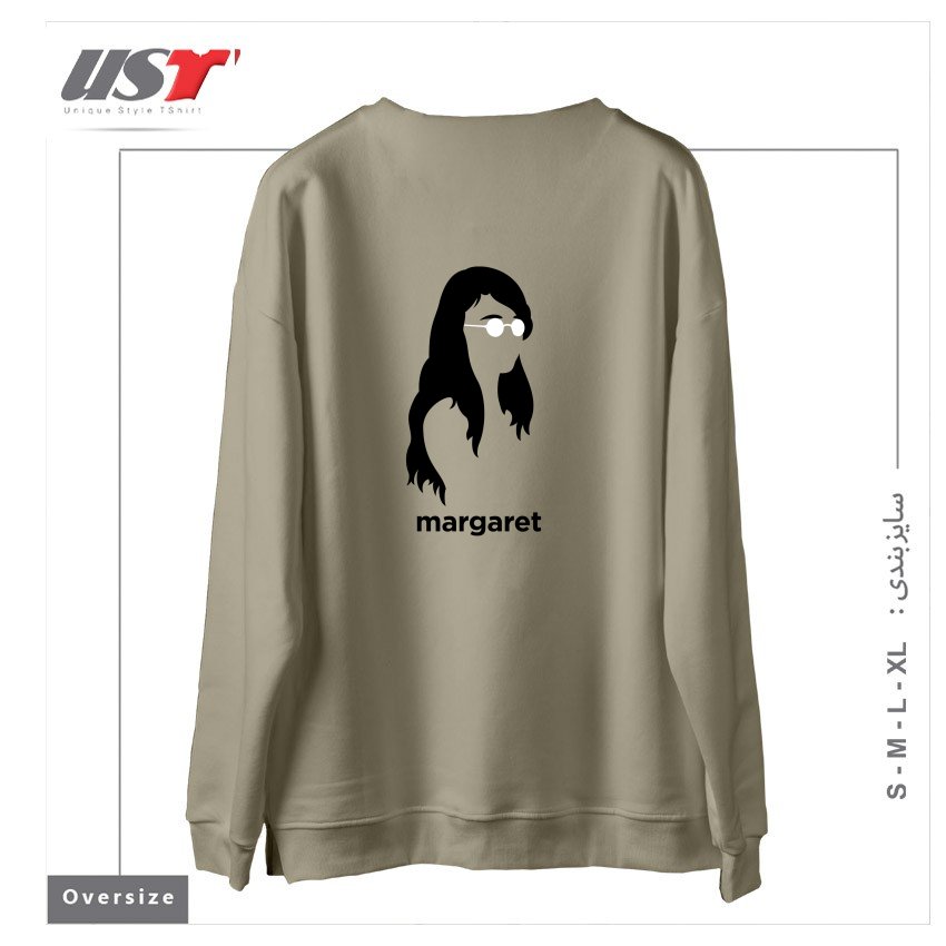 طرح MARGARET HAMILTON (HIRSUTE HISTORY) سوییشرت اورسایزرنگ نخودی