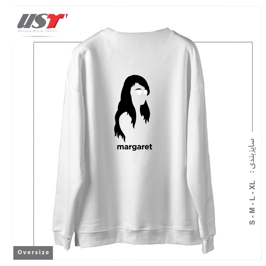 طرح MARGARET HAMILTON (HIRSUTE HISTORY) سوییشرت اورسایزرنگ سفید