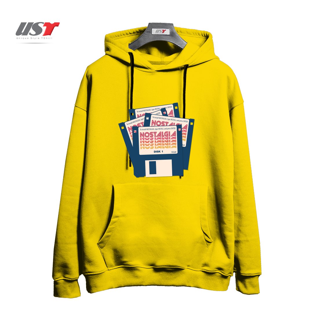 طرح NOSTALGIA FLOPPY DISK VERSION 2.0 هودی اورسایزرنگ زرد