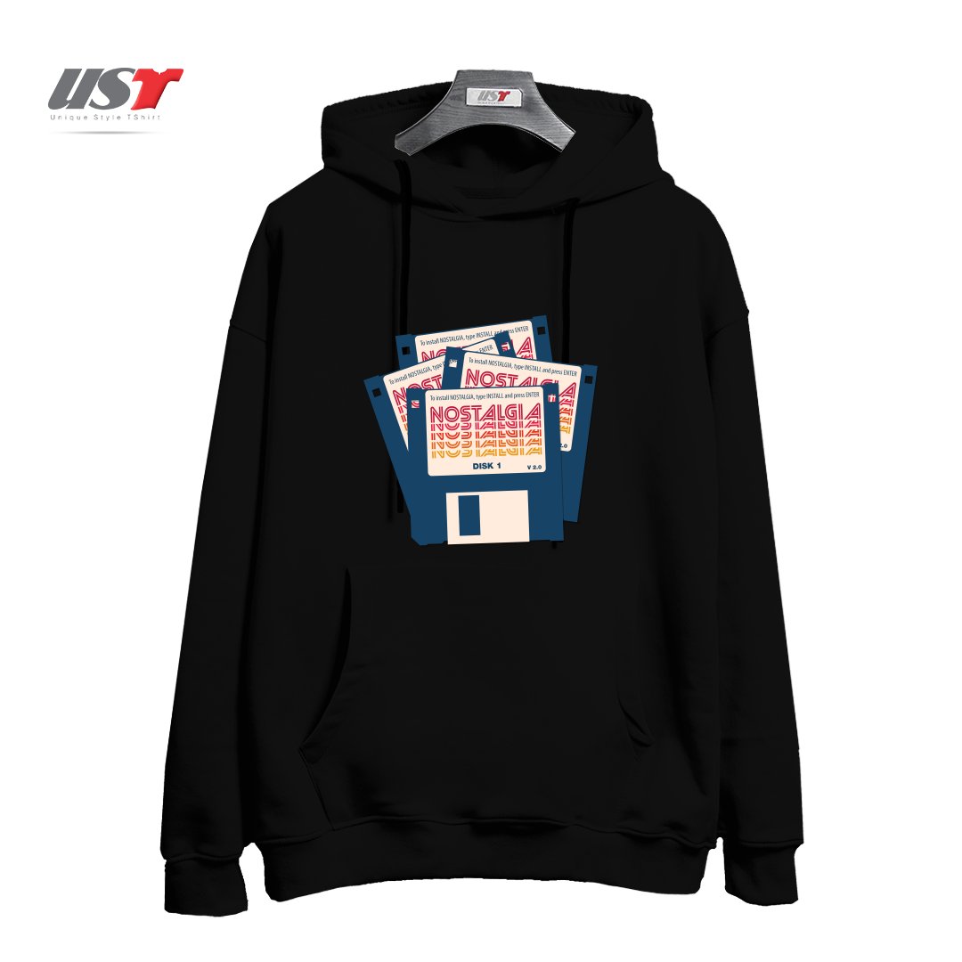 طرح NOSTALGIA FLOPPY DISK VERSION 2.0 هودی اورسایزرنگ مشکی