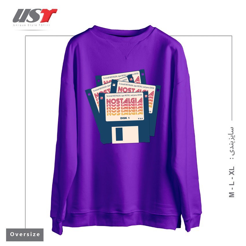سوییشرت اورسایز طرح NOSTALGIA FLOPPY DISK VERSION 2.0
