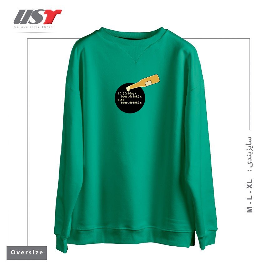 سوییشرت اورسایز طرح PROGRAMMER AND BEER