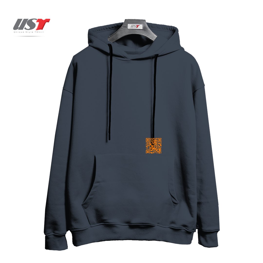 طرح QR CODE - JUST BE YOURSELF YOU ARE AWESOME هودی اورسایزرنگ دودی