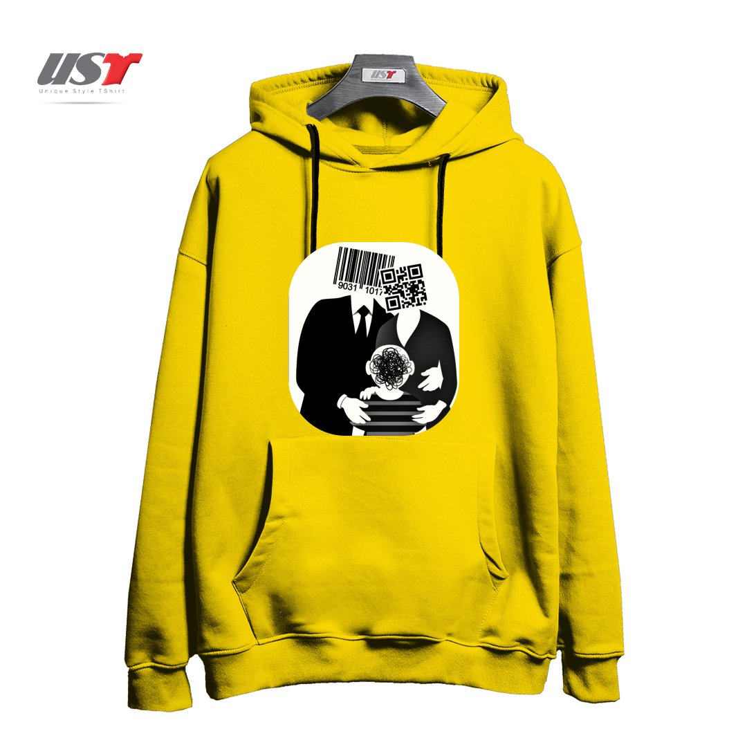 هودی اورسایز طرح QR CODE FAMILY