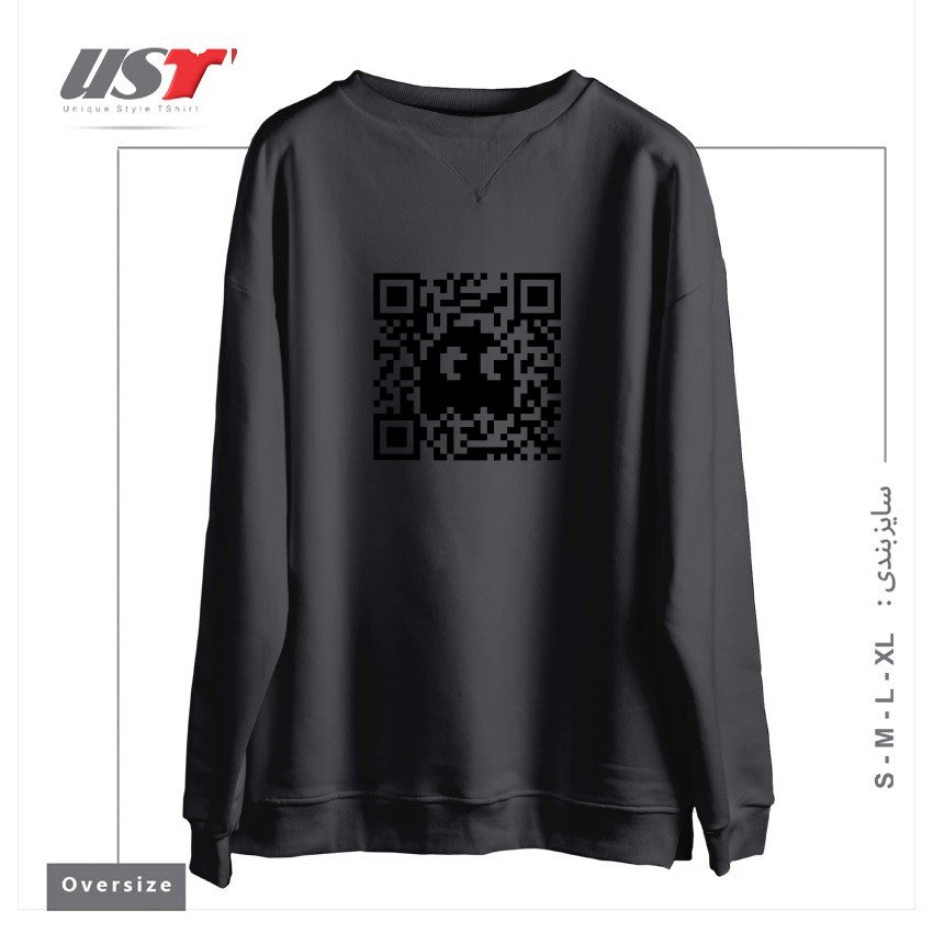 سوییشرت اورسایز طرح QR GHOST