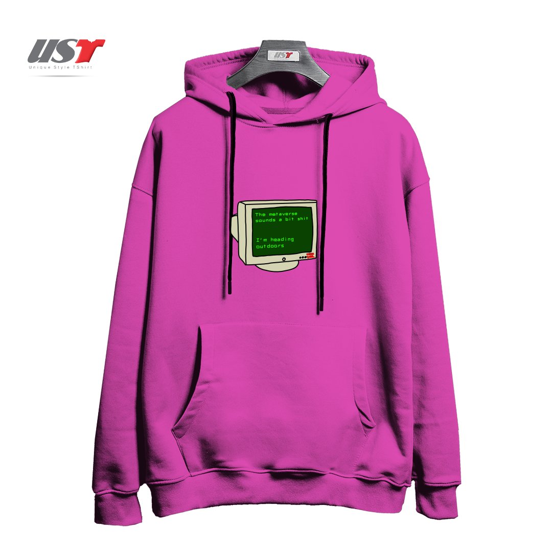 طرح REAL LIFE هودی اورسایزرنگ صورتی