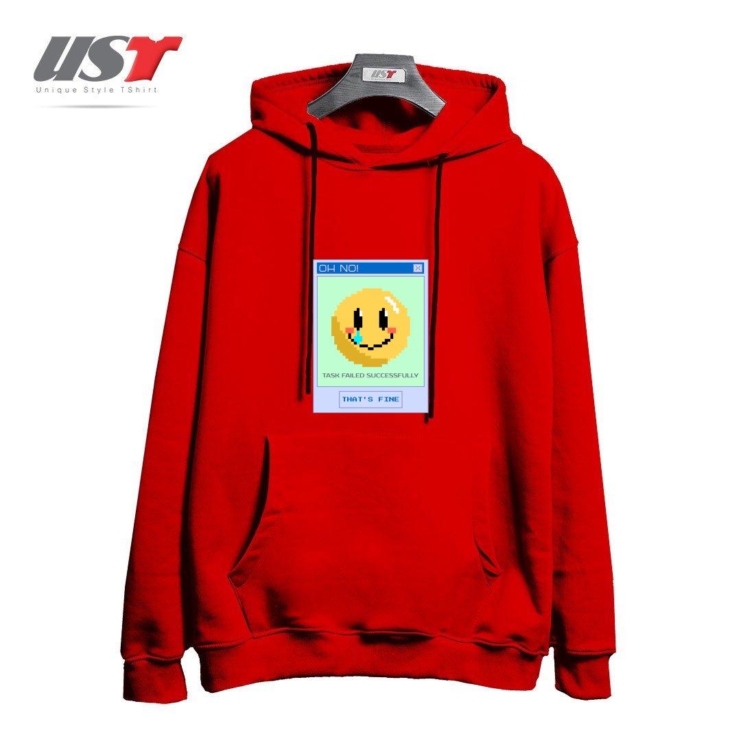 طرح TASK FAILED SUCCESSFULLY - THAT'S FINE هودی اورسایزرنگ قرمز