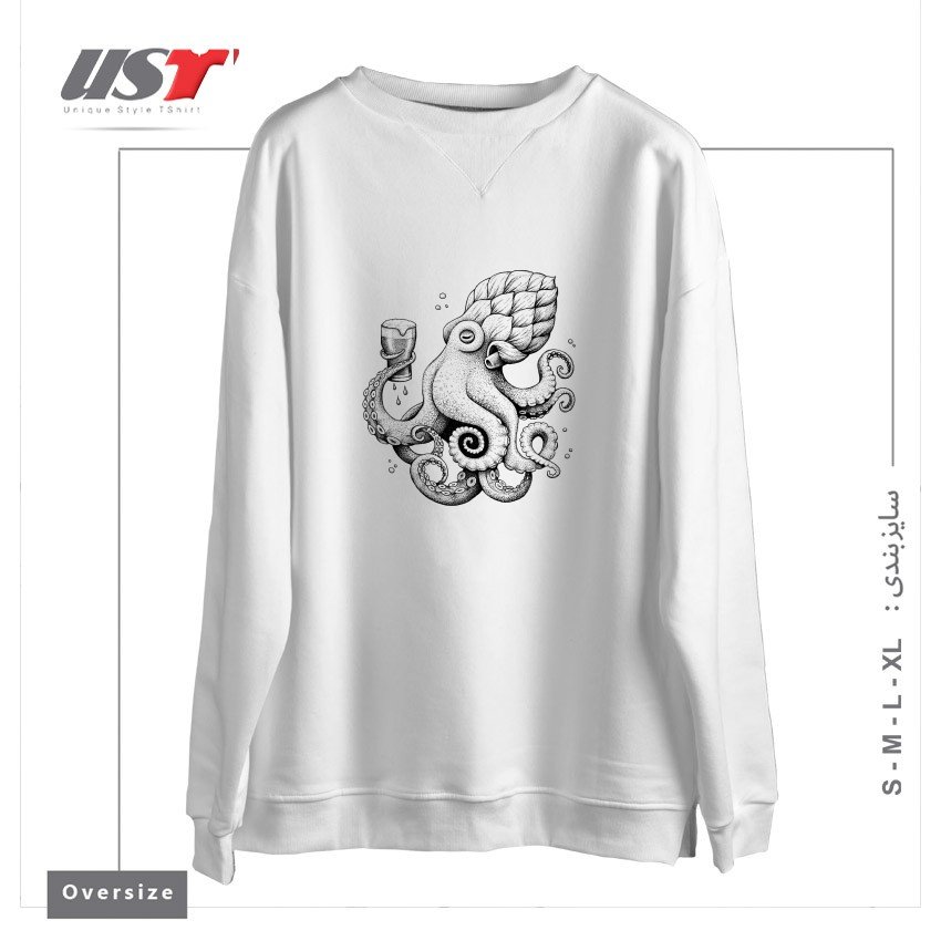 سوییشرت اورسایز طرح HOPTOPUS