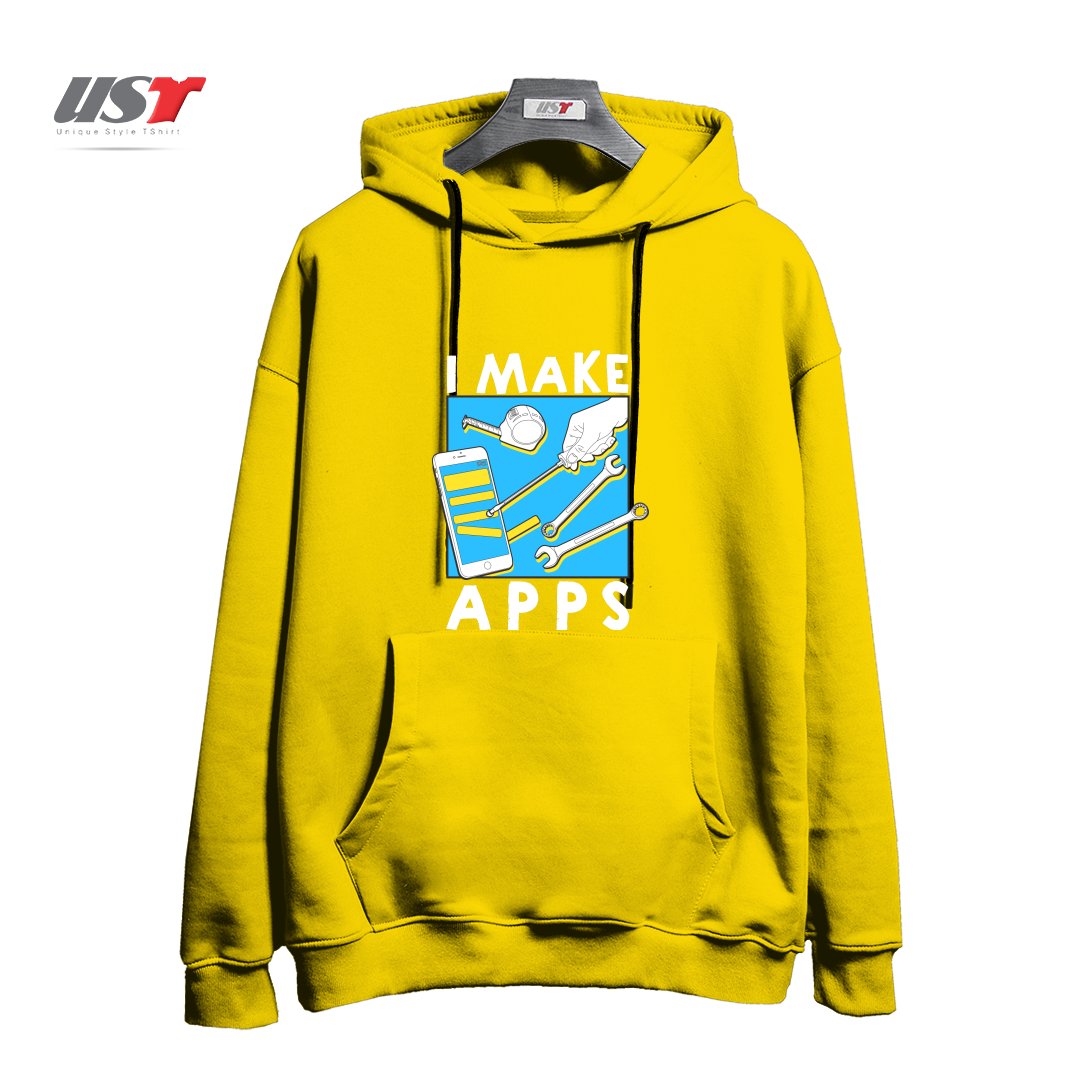 طرح THE APP GUY هودی اورسایزرنگ زرد