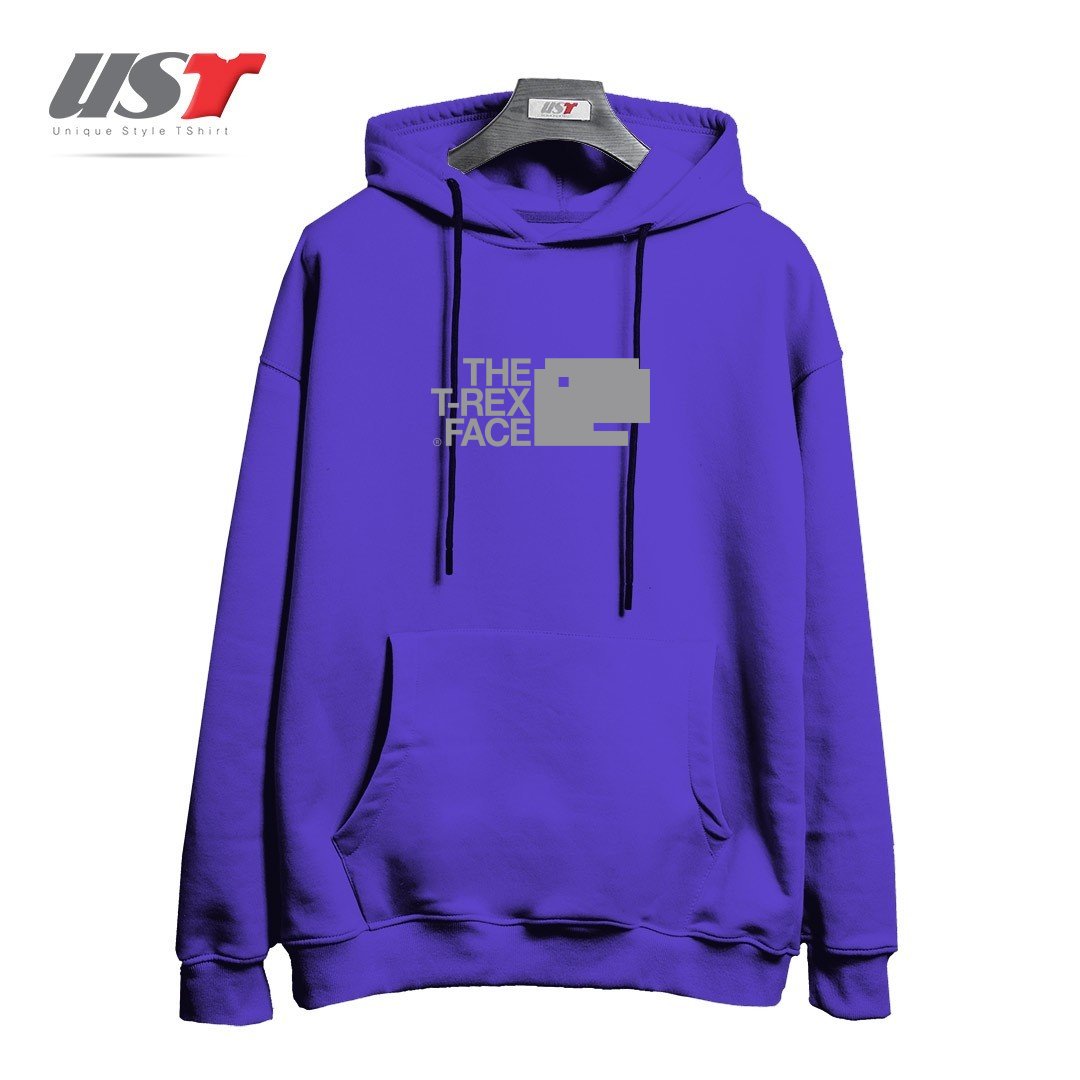طرح THE T-REX FACE هودی اورسایزرنگ بنفش