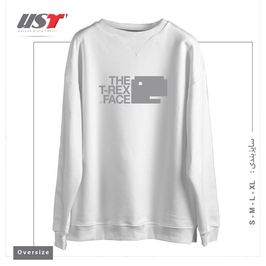 سوییشرت اورسایز طرح THE T-REX FACE