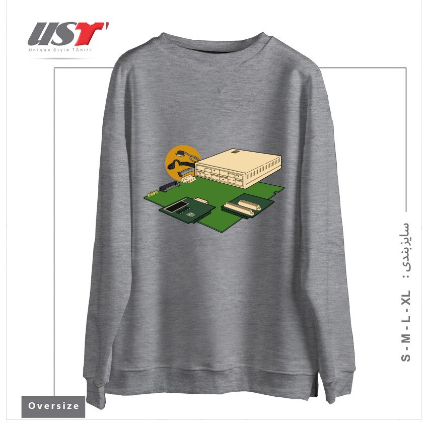 سوییشرت اورسایز طرح VINTAGE COMPUTER