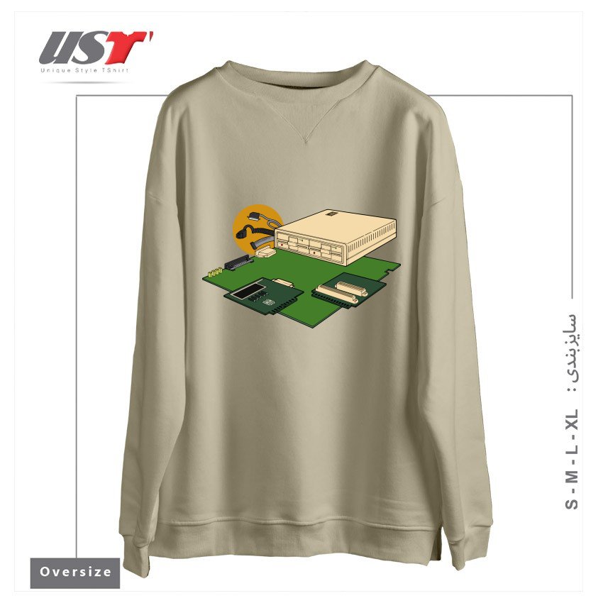 سوییشرت اورسایز طرح VINTAGE COMPUTER