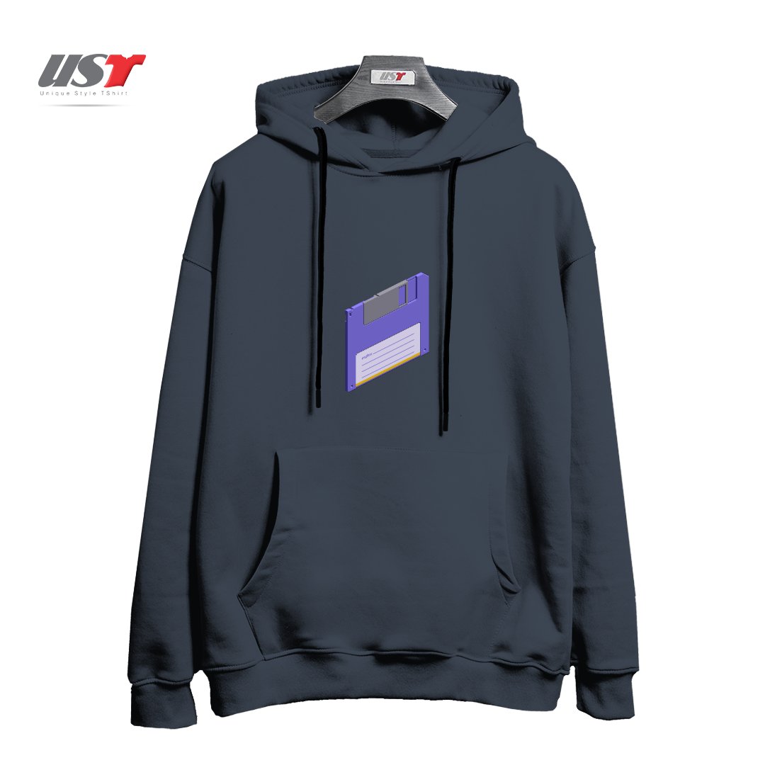 هودی اورسایز طرح VINTAGE FLOPPY DISK PIXEL ART