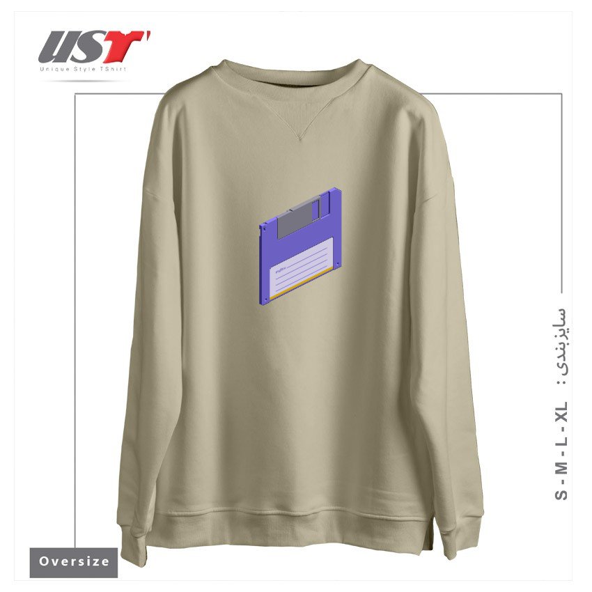 سوییشرت اورسایز طرح VINTAGE FLOPPY DISK PIXEL ART