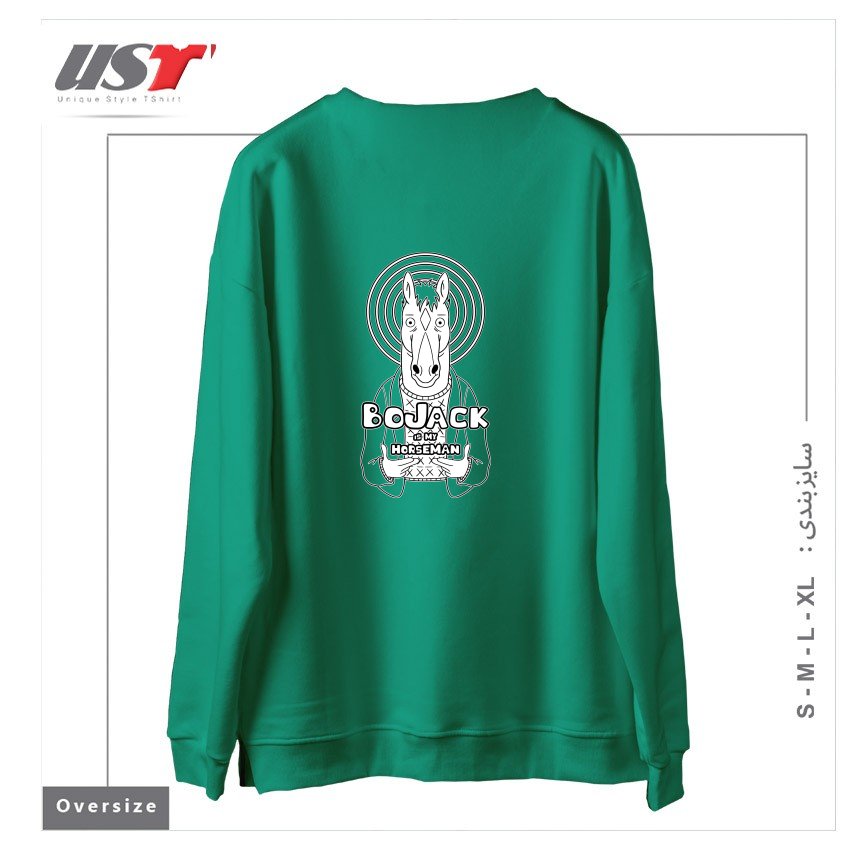 طرح HORSEMAN سوییشرت اورسایزرنگ سبز سدری