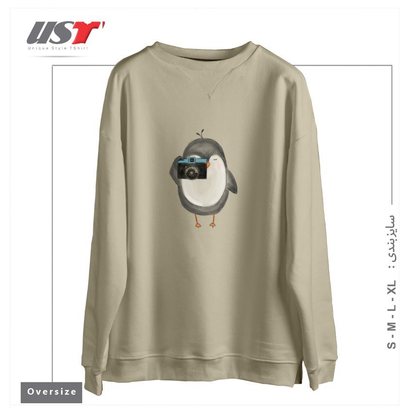 طرح BLACK & WHITE FILM PHOTOGRAPHER سوییشرت اورسایزرنگ نخودی