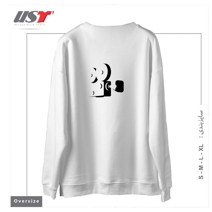 طرح CAMERA2 سوییشرت اورسایزرنگ سفید