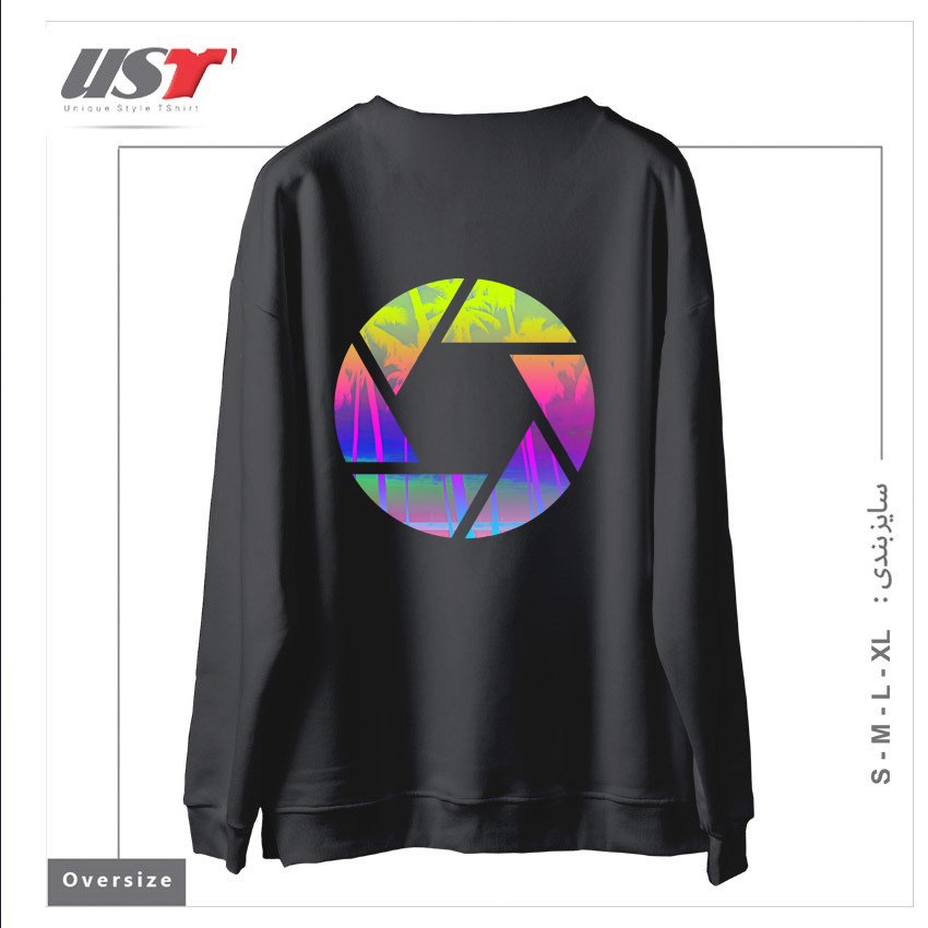 طرح CAPTURE THE SUMMER سوییشرت اورسایزرنگ دودی