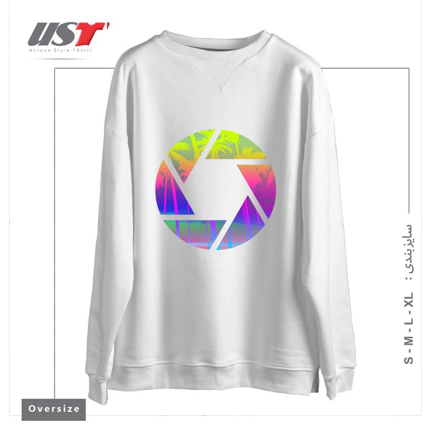 طرح CAPTURE THE SUMMER سوییشرت اورسایزرنگ سفید