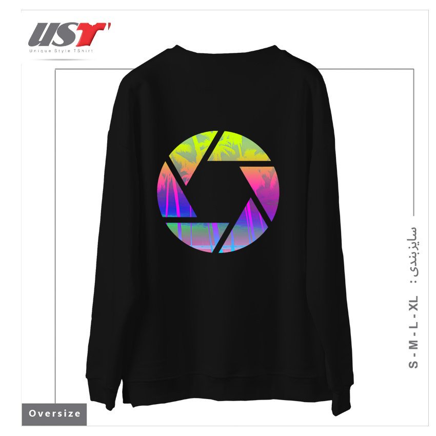 طرح CAPTURE THE SUMMER سوییشرت اورسایزرنگ مشکی