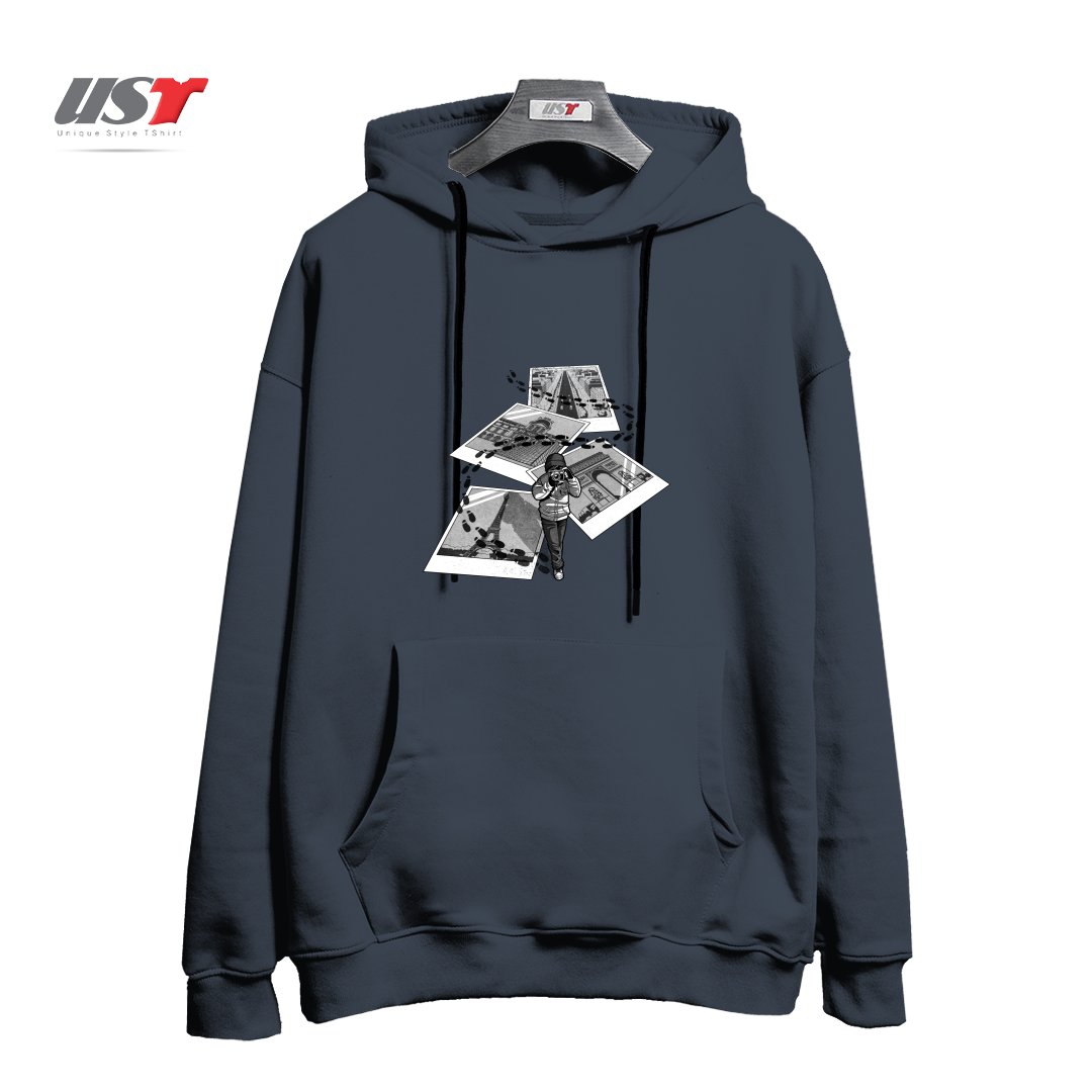 طرح I LOVE PARIS TOURIST هودی اورسایزرنگ دودی