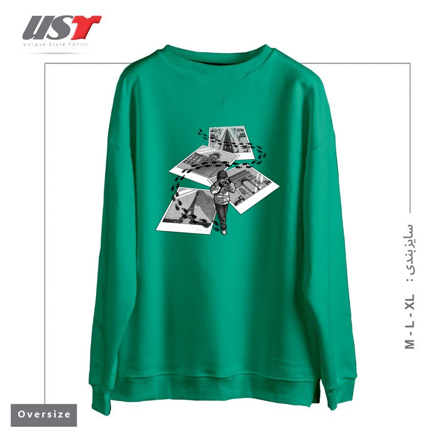 سوییشرت اورسایز طرح I LOVE PARIS TOURIST