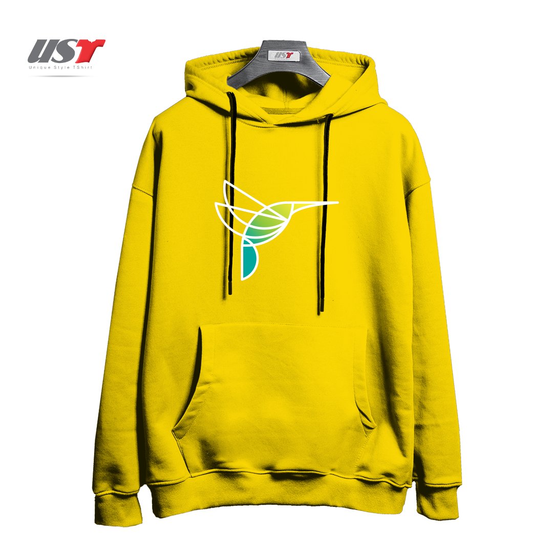 طرح HUMMINGBIRD هودی اورسایزرنگ زرد